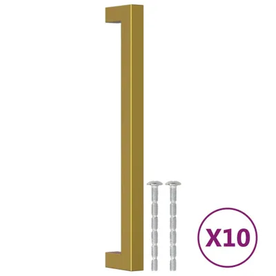 Obrázek produktu pro vidaXL Nábytkové úchytky 10 ks. Zlatá 192 mm nerezová ocel