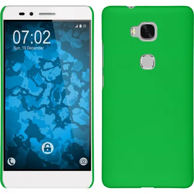 Produktbild von PhoneNatic Case kompatibel mit Huawei Honor 5X - Hülle grün gummiert Hard-case Cover