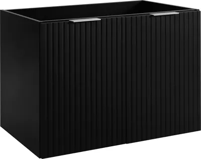 Produktbild von Badezimmerschrank, Schwarz + silberner Griff, 80 x 57 x 46 cm