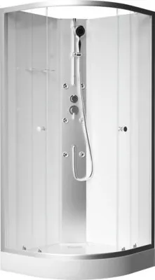 Produktbild von Komplettdusche Aurlane White Ocean 90 x 90 x 210 cm silber-matt