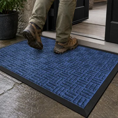 Fußmatte 60x91 cm, robust, wasserdicht, saugfähig, Blau