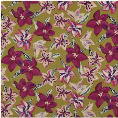 Baumwoll-Satin Blütenrausch ab 0,5m x 148 cm Baumwoll-Stoff Satinstoff Sommerstoff Oeko-Tex Meterware gelbgruen