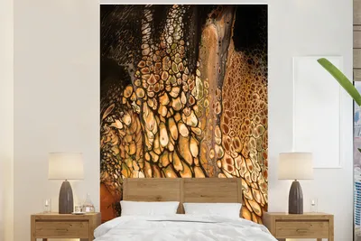 Produktbild von MuchoWow® Fototapete für Wohnzimmer oder Schlafzimmer Wandtapete Vinyl Motivtapete Malerei - Abstrakt - Design - 145x220 cm - Wanddekoration