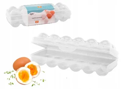 Image de Boîte en plastique transparente réutilisable pour 12 œufs avec couvercle refermable