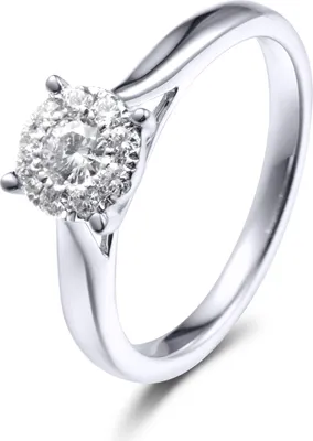 Produktbild von 750er Weissgold Verlobungsring 4er Krappen ca. 0,36 ct Illusion Diamant Gr. 54