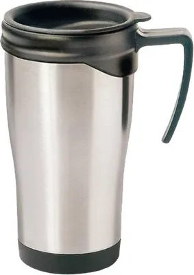 Produktbild von Isolierbecher Thermobecher 0,4 Liter Kaffee Trinkbecher Auto Edelstahl mit Griff