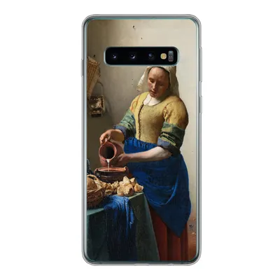 Produktbild von MuchoWow® Handyhülle Schutzhülle Hülle für Samsung Galaxy S10 Das Milchmädchen - Johannes Vermeer Silikon Softcase Handy Hülle - Handytasche