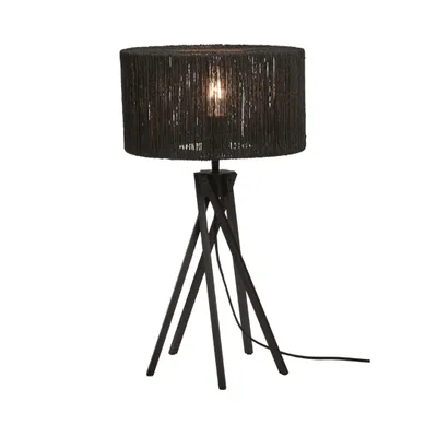 Image de GOOD&MOJO - Lampe de table Iguazu - jute/bambou noir - Ø30x45cm lampe de table - lampe de chevet, salon, chambre à coucher
