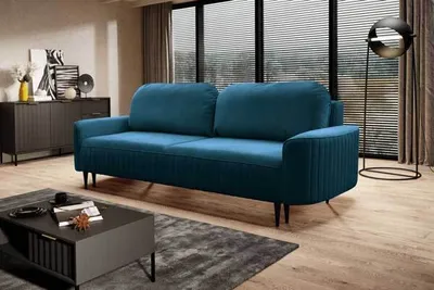 Produktbild von Sofa 2-Sitzer Couch Vena Schlaffunktion Bettkasten blau