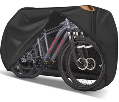 Image de Housse de protection pour 2 vélos, imperméable, robuste, revêtementPolyuréthane600D, pour une utilisation en extérieur, résistante aux UV, coupe-vent