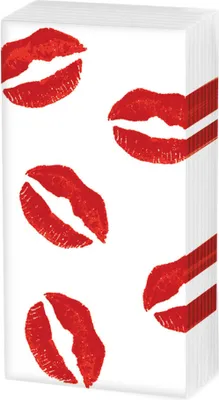 Immagine prodotto di Sniff Lips Taschentuch, Papiertaschentücher, 10 Stück, Tissue, Weiß / Rot, 50084