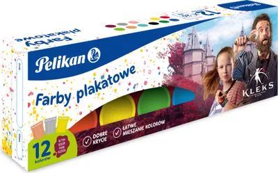 Obrázok produktu pre 12 plakatových farieb v rôznych farbách