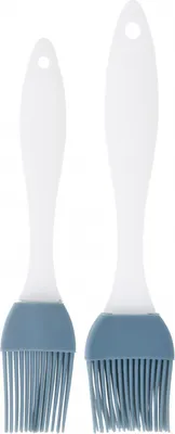 Produktbild von Set mit zwei Backpinseln Excellent Houseware, Silikon/Kunststoff, 17,5/19,5 cm, weiß/blau