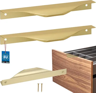 Obrázok produktu pre KOTARBAU® Sada 2 nábytkových úchytiek Nábytkové úchytky Skriňové úchytky 160 / 180 mm ZnAl kuchynské úchytky Zlaté úchytky Nábytková úchytka na dvierka Profilová úchytka Úchytky na dvere Úchytky do kuchynských zásuviek Úchytky pre kuchynské skrinky Moderné