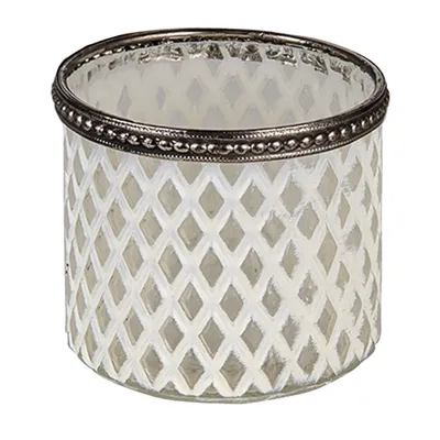 Immagine prodotto di Portacandele Clayre & Eef Ø 8x7 cm in vetro bianco