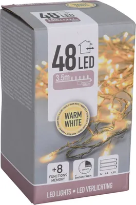 Immagine prodotto di Illuminazione a LED 48 LED - bianco caldo - 3,5 metri