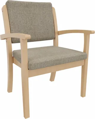 Produktbild von Schwerlaststuhl Alexander XXL – Stuhl mit Armlehnen für Schwergewichtige bis 250 kg – 52cm Sitzhöhe.Stoffbezug:Stoff Kariba Beige,Bodengleiter:Kunststoff Weiss