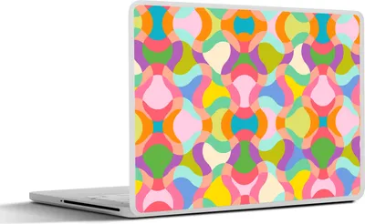 Produktbild von MuchoWow® Laptop Aufkleber Sticker Cover Design - Abstrakt - Farben - Retro 30x22 cm - Laptop-Sticker