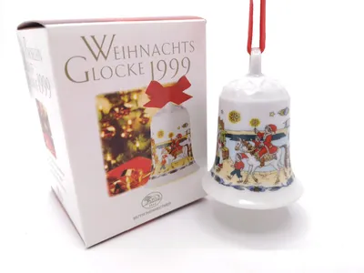 Produktbild von Hutschenreuther Porzellan Weihnachtsglocke Glocke 1999 mit Originalverpackung