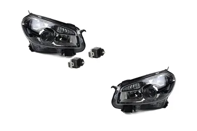 Zdjęcie produktu dla Johns, reflektory pasujące do Nissana Qashqai J10 10- H7 Zestaw lewy prawy + siłownik 26056BN702 26056AU300 0006000619811 09160989 4500689 600061981