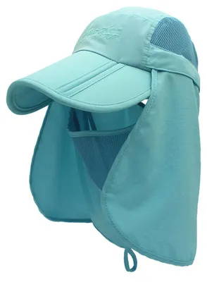 Produktbild von Angelhut, Sonnenhut, Outdoor-Wanderhut mit abnehmbarem Netzgewebe für Gesicht, Nacken und Windschutz