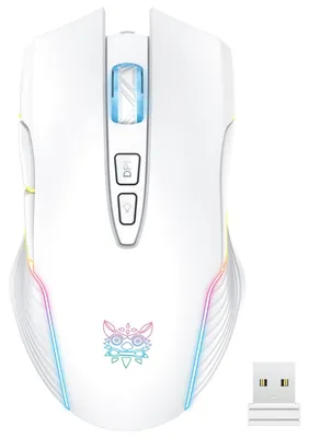 Immagine prodotto di INF Mouse Gaming Wireless 2.4GHz Bluetooth Ricaricabile 5600 DPI ABS Bianco