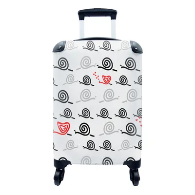 Produktbild von MuchoWow® Koffer Handgepäck Trolley Rollkoffer Kleine Reisekoffer mit 4 Rollen - Schnecken - Valentinstag - Design - Cabin Size < 55x40x23 cm & 55x40x20 cm - Fotokoffer - Kabinenkoffer - Boardgepäck - Reise-Box - Reisekoffer - Reisegepäck - Koffer mit Bild - Trolley für Kinder