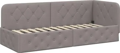 Image de vidaXL Cadre de lit d'angle Taupe 80 x 200 cm Tissu