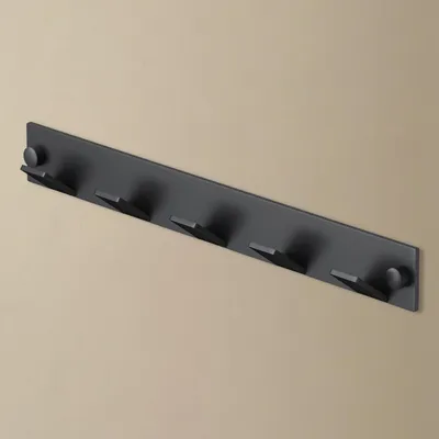 Produktbild von doporro Garderobenhaken Edelstahl, Kleiderhaken Wand mit 5 Haken, selbstklebend & ohne Bohren Matt schwarz für Jacken, Handtücher Stalo-03