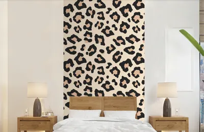 Produktbild von Fotobehang mit Luipaardprint - Weiß - Rosa - Breite 120 cm x Höhe 240 cm