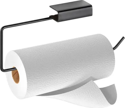 Produktbild von Vilde | Küchenrollenhalter - Schwarz - 30cm - Metall - Zur Hängemontage - Ohne Bohren