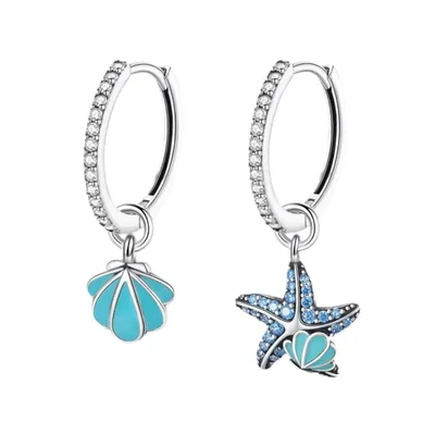 Produktbild von maritimer Ohrcreolen Ohrschmuck Strand & Meer Muschel & Seestern
