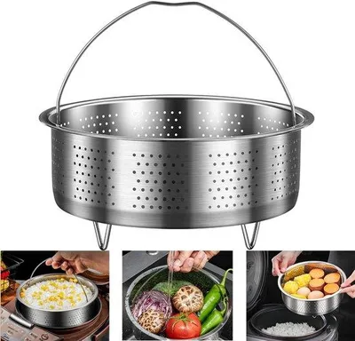 Productafbeelding van Stoomkorf Roestvrij Staal - Stoommandje - Stoominzet - Stoompan - Handvat - 22 cm Rond - Stoommand