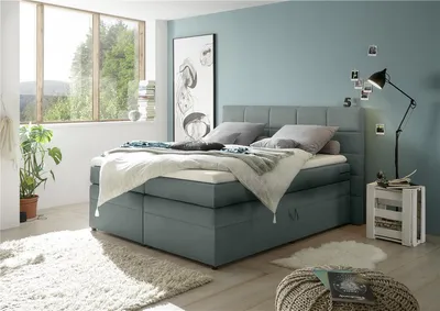 Produktbild von Boxspringbett 180x200 cm mit Bettkasten TEREZIN-09 Hotelbett in Uran anthrazit