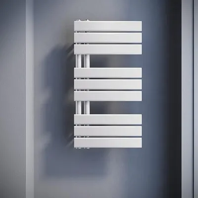 Zdjęcie produktu dla Grzejnik ręcznikowy płaski, biały, 762 x 400 mm | Grzejnik ręcznikowy panelowy z bocznym podłączeniem