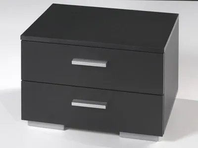 Produktbild von Kommode TWO Nachttisch schwarz matt 2 Schubladen
