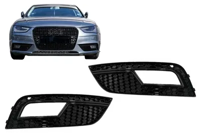 Imagen del producto de Cubiertas para las luces antiniebla con diseño RS4, color , compatibles con Audi A4 B8 (rediseño) de 2012 a 2015.