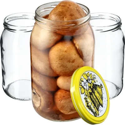 Produktbild von KADAX Weckgläser 900 ml, Sturzglas zum Einlegen, Einkochgläser für Schraubdeckel, Einmachglas verwendbar als Marmeladenglas, Vorratsglas, Konservenglas (24 Stück, Bienenstock)
