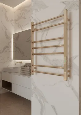 Produktbild von ELNA Badheizkörper Elektrisch Heizkörper Handtuchheizkörper Gold PVD Edelstahl 103W 71x53 cm mit Thermostat