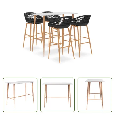 Produktbild von The Living Store 5-tlg. Bar-Set Weiß und Schwarz
