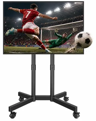 Zdjęcie produktu dla Stojak pod telewizor na kółkach - Regulowana wysokość - Udźwig 50 kg - 32-70 cali - Czarny