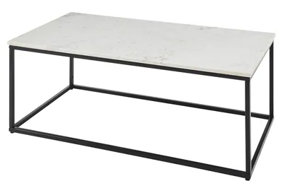 Produktbild von Couchtisch - Schwarz - Weiß - Marmor - Metallgestell - 120 x 60 cm