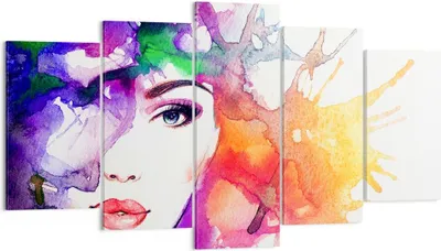 Produktbild von Bild auf Leinwand - Leinwandbild - Frau Abstraktion - 160x85cm - Wand Bild - Wanddeko - Wandbilder - Leinwanddruck - Bilder - Kunstdruck - Wanddekoration - Leinwand bilder - Wandkunst - EA160x85-3689