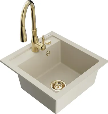 Produktbild von Mexen Vito 1-Becken-Granit-Spüle mit Mischbatterie Savita, Beige - 6503-69-672601-50