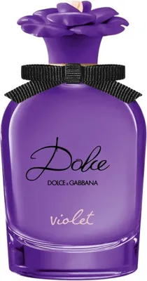 A studio shot of a Dolce & Gabbana Dolce Violet Eau de Toilette perfume bottle.