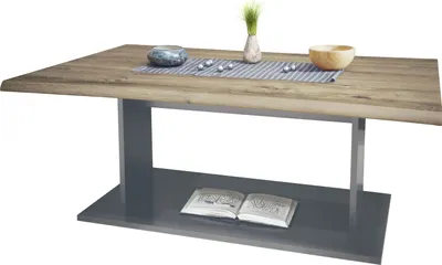 Produktbild von Vladon Couchtisch Beistelltisch Wohnzimmertisch Melo,  Germany, in Anthrazit mit Tischplatte in Eiche Ribbeck 102 x 40 x 67,5 cm