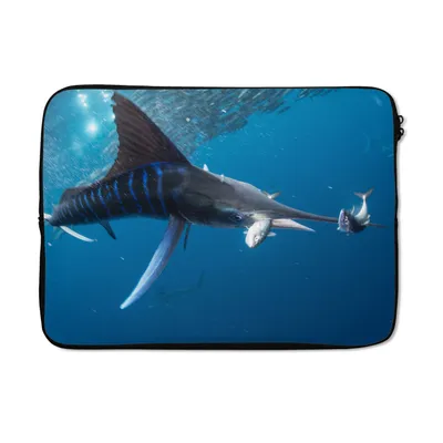 Produktbild von MuchoWow® Laptop Hülle 14 ZollSchwertfisch - Blau - Wasser Laptoptasche - Laptoptasche - Stoßsicher - Schutzhaube