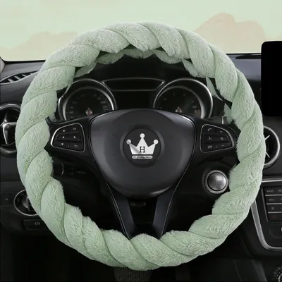 Obrázok produktu pre Poťah na volant, plyšový, zelený, štandardná veľkosť 37-38 cm