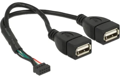Obrázek produktu pro DeLOCK 84933, 0,2 m, 2 x USB A, USB 2.0, 0,48 Gbit/s, Černá