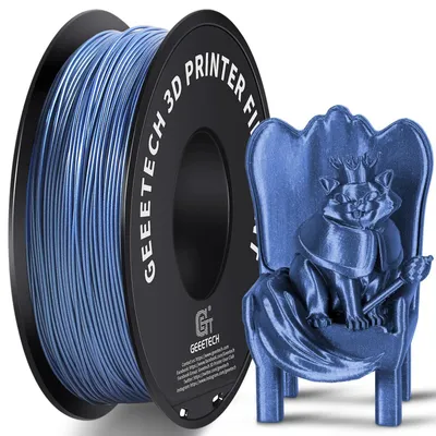 Produktbild von Glitzerndes PLA Filament - 1,75 mm 3D-Drucker Filament - 1 kg Spule - Maßtoleranz ±0,03 mm - FDM/FFF Kompatibel - Blau